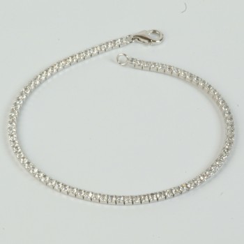 Sterling Silver/CZ Narrow Tennis Bracelet